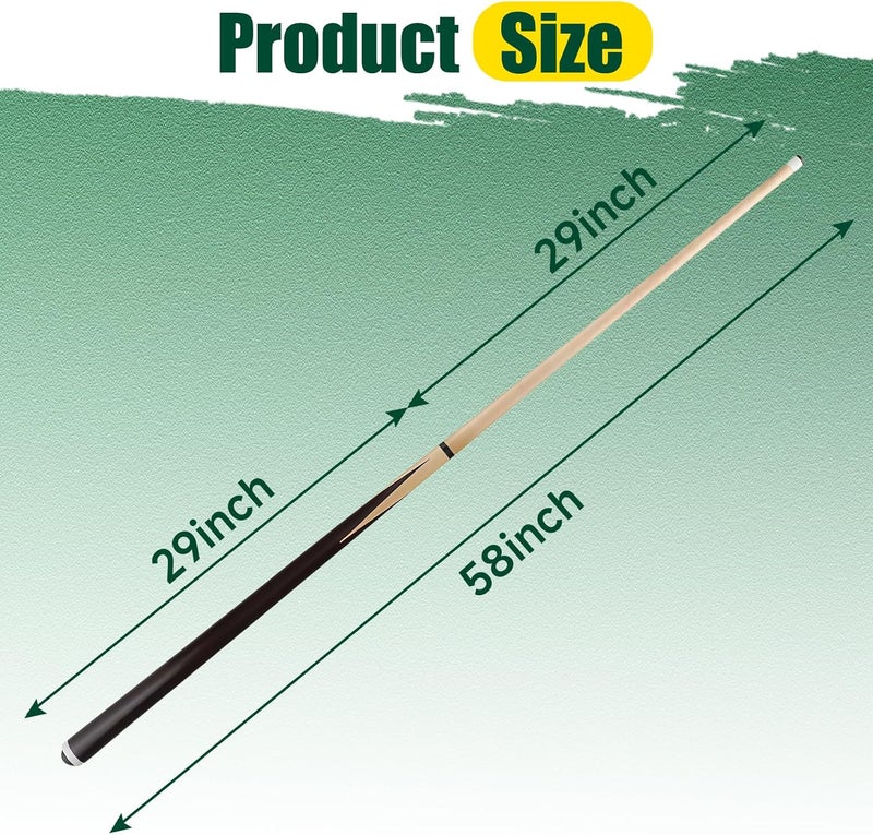 HMQQ Pool Cue Sticks – 42"/48"/58" Billiard Cues with 13mm Leather Tip – 17oz/18oz Standard or 20oz Heavy – Set of 2 or 4 – Durable 2-Piece Pool Sticks for Beginners, Adults, Home & Bar - Image 1